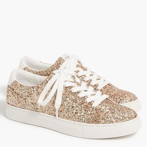 J.CREW Glitter Lace-Up Sneakers Size 9 NEW